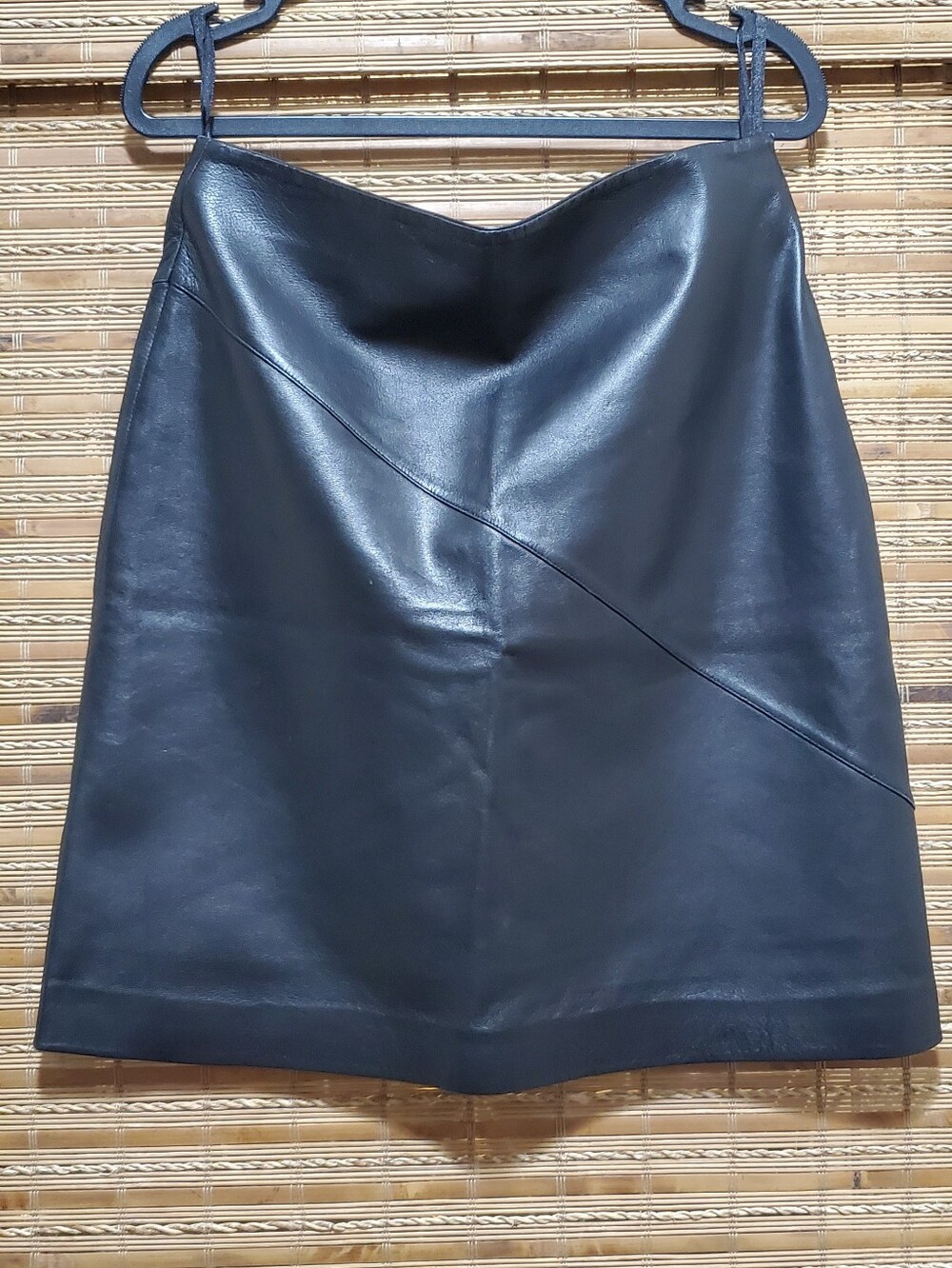 Vintage Black Anonymous John Carlisle Lamb Leather Skirt